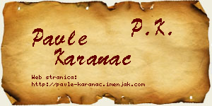 Pavle Karanac vizit kartica
